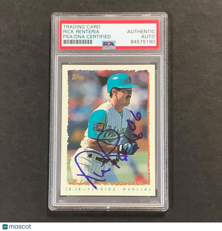 1995 Topps #340 Rich Renteria Signed Card PSA Slabbed Auto Marlins