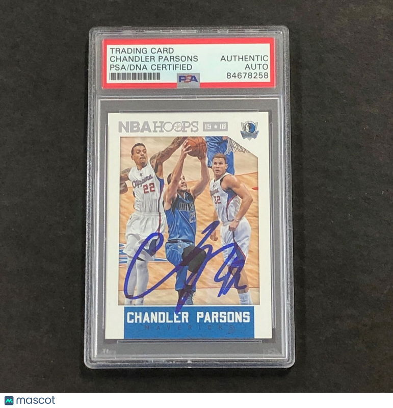 2015-16 NBA Hoops #107 Chandler Parsons Signed Card AUTO PSA/DNA Slabbed Maveric