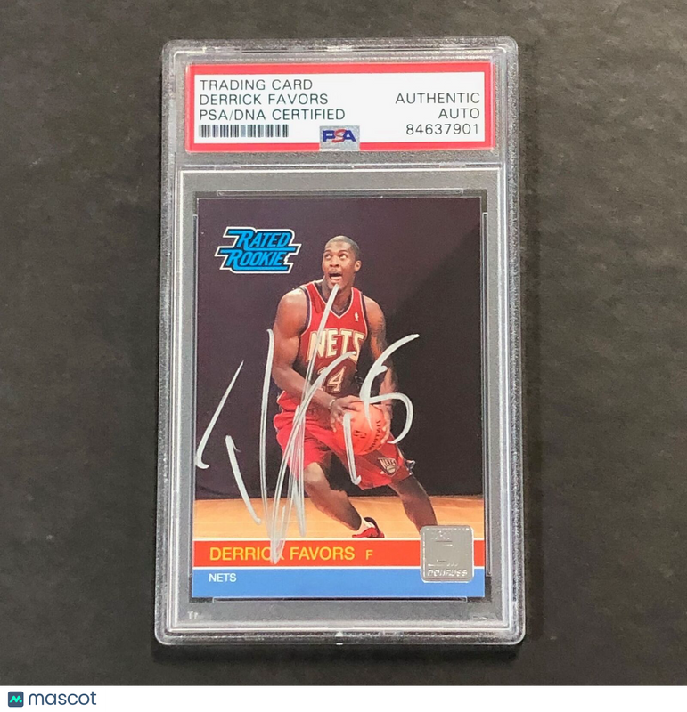 2010-11 Donruss Rated Rookie #230 Derrick Favors Signed Card Auto PSA Slabbed Nets