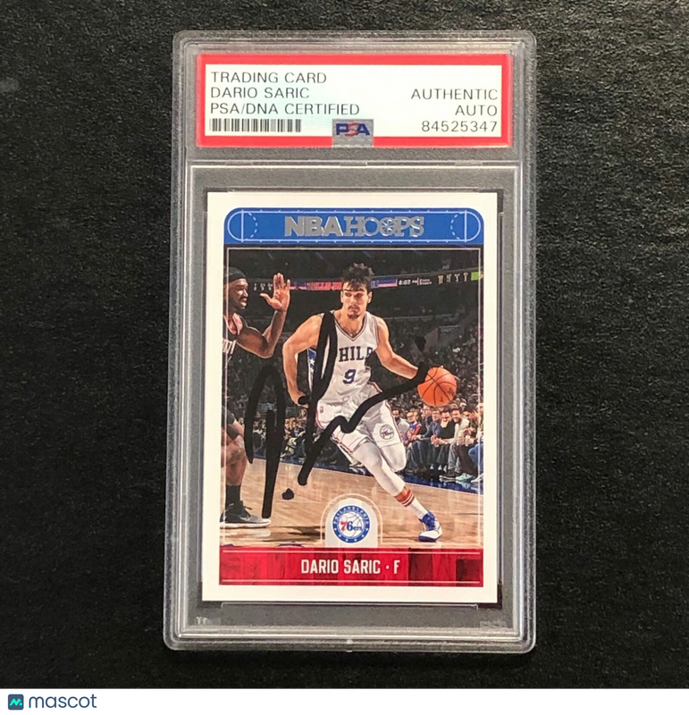 2017-18 NBA Hoops #3 Dario Saric Signed Card AUTO PSA Slabbed 76ers