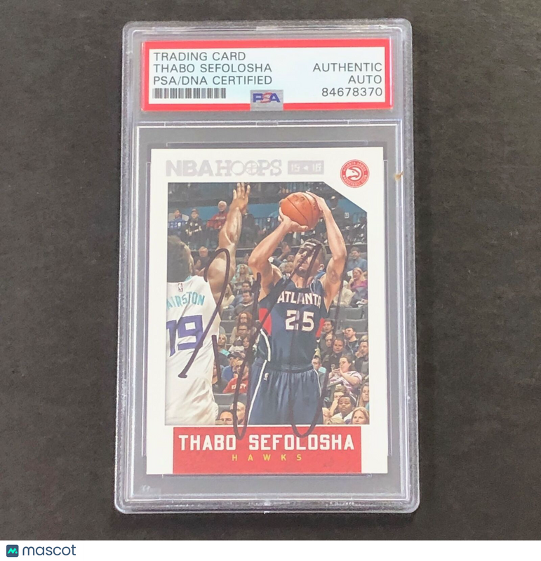 2015-16 NBA Hoops #40 Thabo Sefolosha Signed Card PSA/DNA Slabbed Hawks
