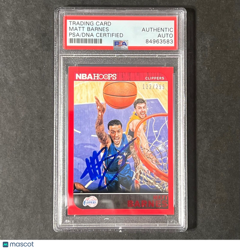 2014-15 NBA Hoops #136 Matt Barnes Signed Card AUTO PSA Slabbed Clippers