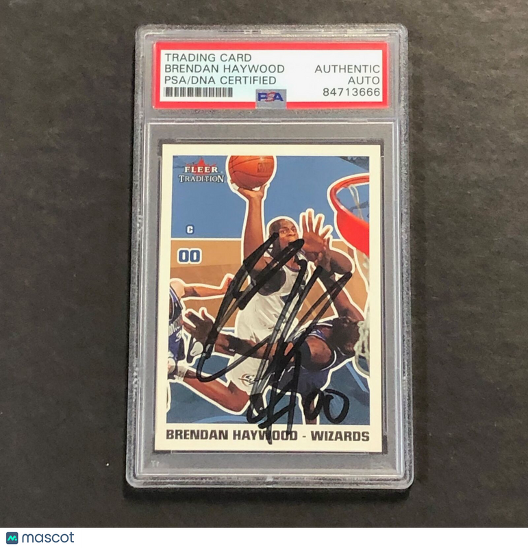 2003-04 Fleer #136 Brendan Haywood Signed Card AUTO PSA Slabbed Wizards