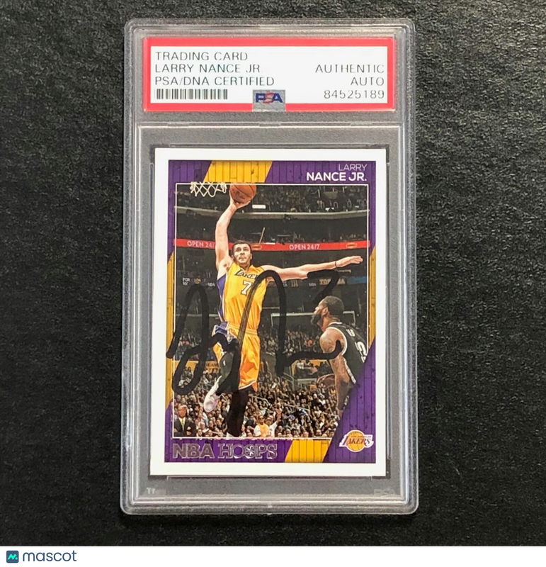 2016-17 NBA Hoops #73 Larry Nance Jr. Signed Card AUTO PSA Slabbed Lakers