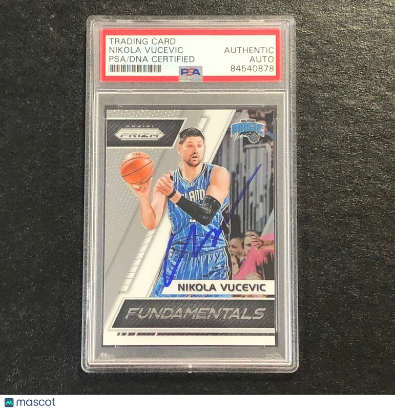 2017-18 Panini Prizm Fundamentals #49 Nikola Vucevic  Signed Card AUTO PSA Slabb