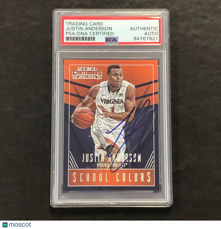 2015-16 Panini Contenders Draft Picks #22 Justin Anderson Signed Card AUTO PSA S