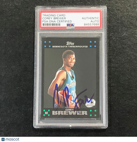 2007-08 Topps #7 Corey Brewer Signed Card AUTO PSA Slabbed RC Timberwolves