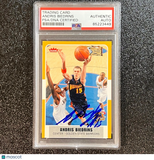 2007-08 Fleer #151 Andris Biedrins Signed Card AUTO PSA Slabbed Warriors