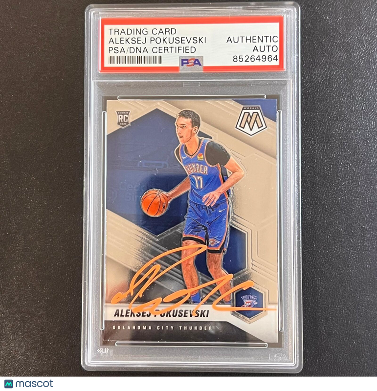 2020-21 Panini Mosaic #226 Aleksej Pokusevski Signed Card AUTO PSA Slabbed RC Th
