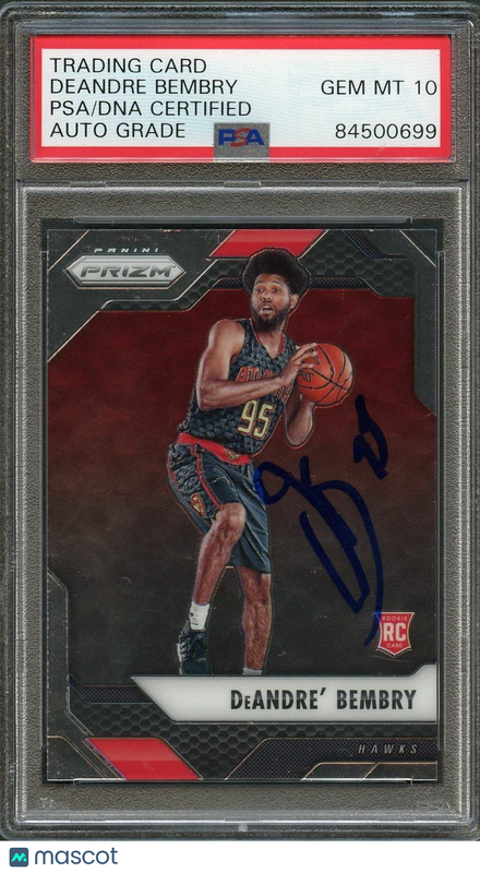 2016-17 Panini Prizm #77 DeAndre Bembry Signed Card AUTO 10 PSA Slabbed RC Hawks