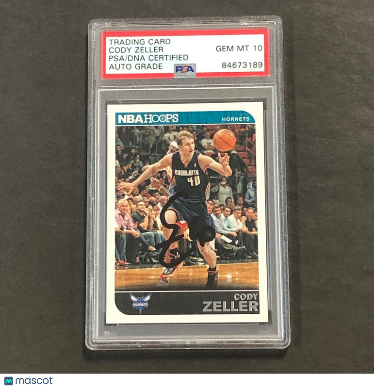 2014-15 NBA Hoops #213 Cody Zeller Signed Card AUTO PSA Slabbed Hornets