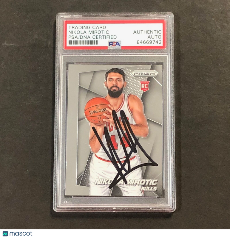 2014-15 Panini Prizm #300 Nikola Mirotic Signed Card PSA Slabbed Bulls