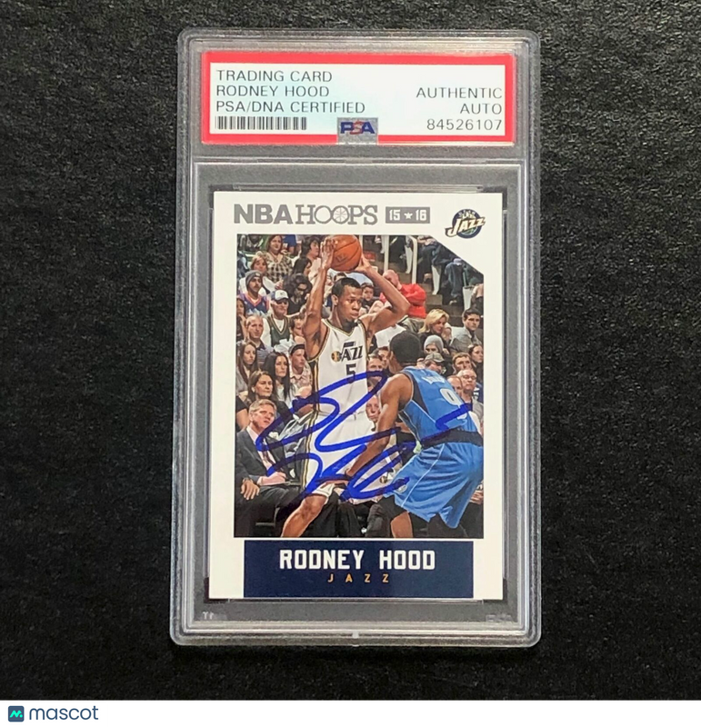 2015-16 NBA Hoops #98 Rodney Hood Signed Card PSA Slabbed Jazz