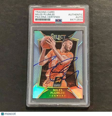 2014-15 Panini Select #27 Miles Plumlee Signed Card AUTO PSA Slabbed Suns