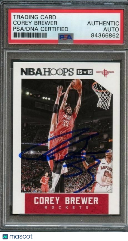 2015-16 NBA Hoops #197 Corey Brewer Signed Card AUTO PSA Slabbed Rockets