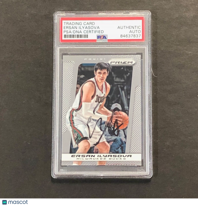 2013-14 Panini Prizm #24 Ersan Ilyasova Signed Card AUTO PSA Slabbed Bucks