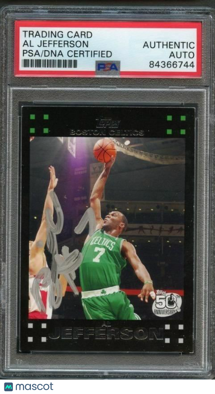 2007-08 Topps Basketball #45 Al Jefferson Signed Card AUTO PSA Slabbed Celtics