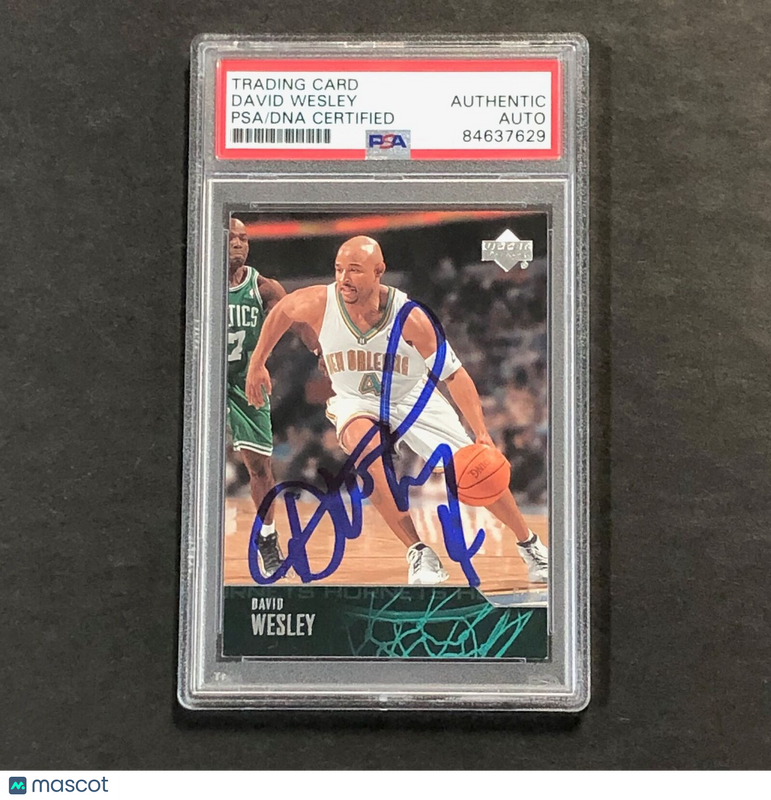 2003-04 Upper Deck Basketball #176 David Wesley Signed Card AUTO PSA Slabbed Hor