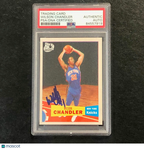 2007 Topps 50th Anniversary #133 WILSON CHANDLER  Signed Card Auto PSA Slabbed Knicks