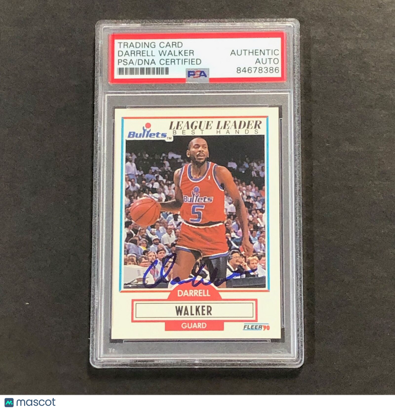 1990-91 Fleer #196 Darrell Walker Signed Card AUTO PSA Slabbed Bullets