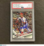 2017 Topps #US114 Pat Neshek Signed Card AUTO 9 PSA Slabbed Phillies