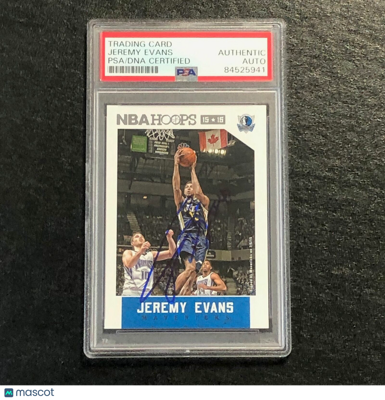 2015-16 NBA Hoops #93 Jeremy Evans Signed Card Auto PSA Slabbed Mavericks