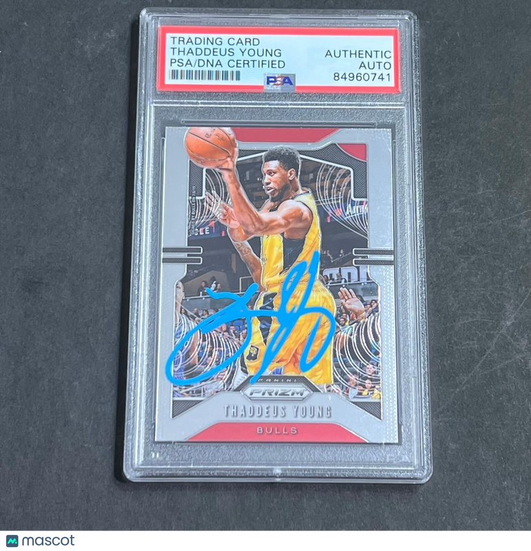 2019-20 Panini Prizm #217 Thaddeus Young Signed Card AUTO PSA Slabbed Bulls