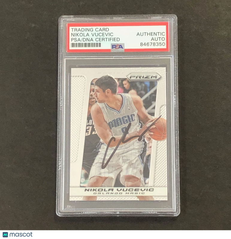 2013-14 Panini Prizm #125 Nikola Vucevic Signed Card PSA Slabbed Magic