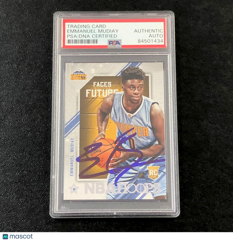 2015-16 NBA Hoops Faces of the Future #9 Emmanuel Mudiay Signed Rookie Card AUTO