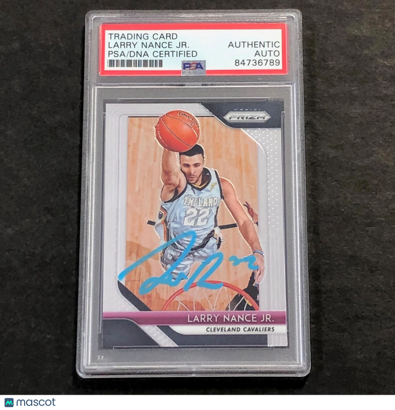 2018-19 Panini Prizm #210 Larry Nance Jr. Signed Card PSA Slabbed Cavs