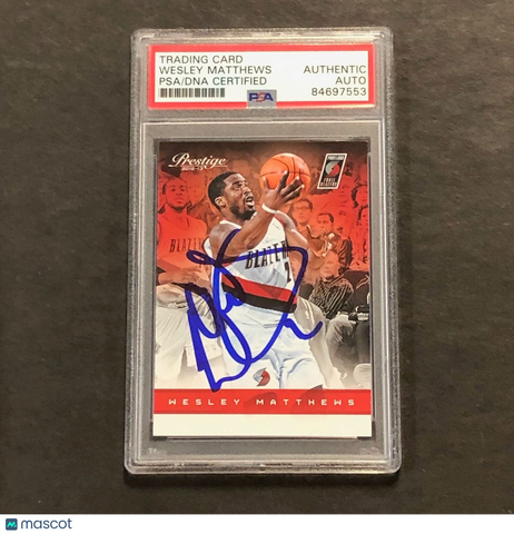 2011-12 Panini Prestige #98 Wesley Matthews Signed Card PSA Slabbed