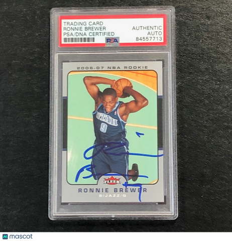 2006-07 Fleer Basketball #211 Ronnie Brewer Signed Card AUTO PSA Slabbed RC Jazz