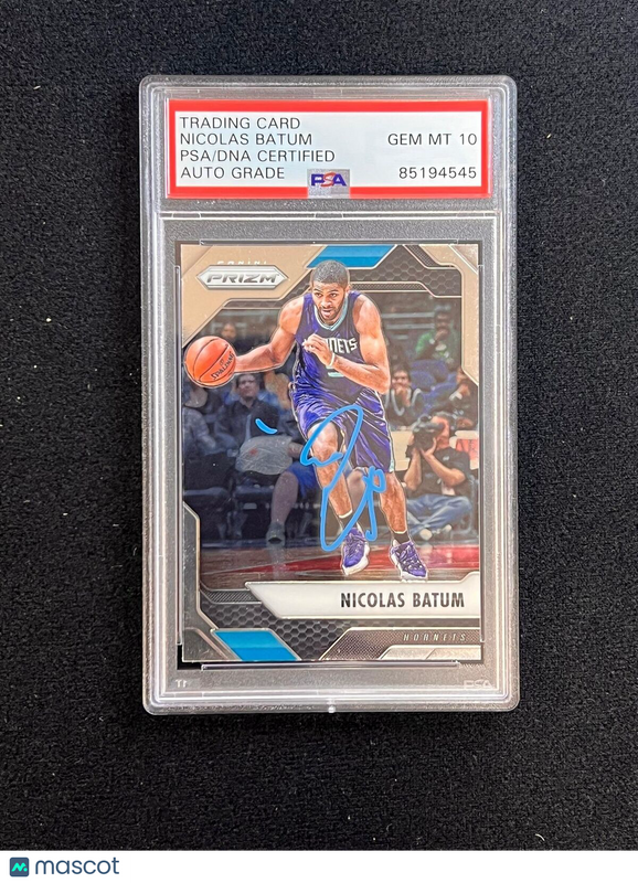 2016-17 Panini Prizm #92 Nicolas Batum Signed Card AUTO 10 PSA Slabbed Hornets