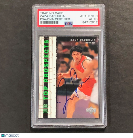 2003 Upper Deck Top Prospects #8 Zaza Pachulia Signed Card AUTO PSA Slabbed