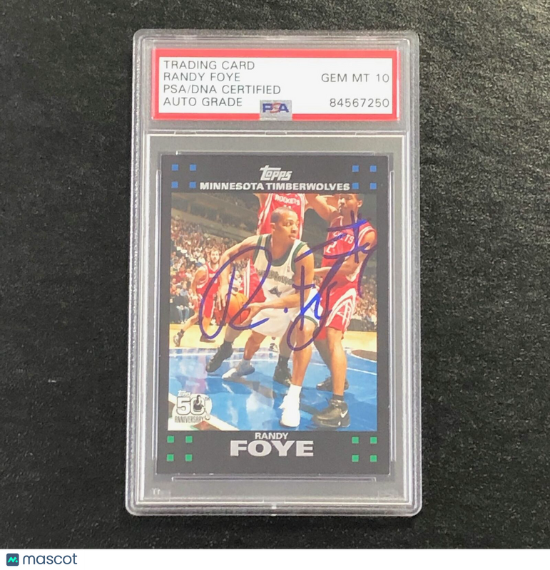 2007-08 Topps Basketball #109 Randy Foye Signed Card AUTO 10 PSA Slabbed RC Minn