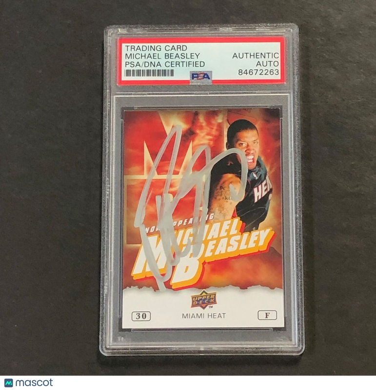 2009-10 Upper Deck Now Appearing #NA-2 Michael Beasley Signed Card AUTO PSA Slab