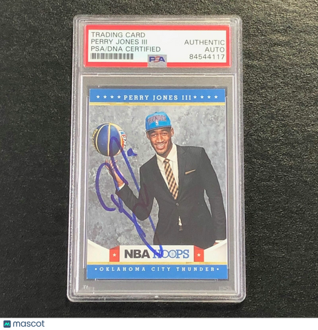 2012-13 NBA Hoops #291 Perry Jones  Signed Card Auto PSA Slabbed Thunder