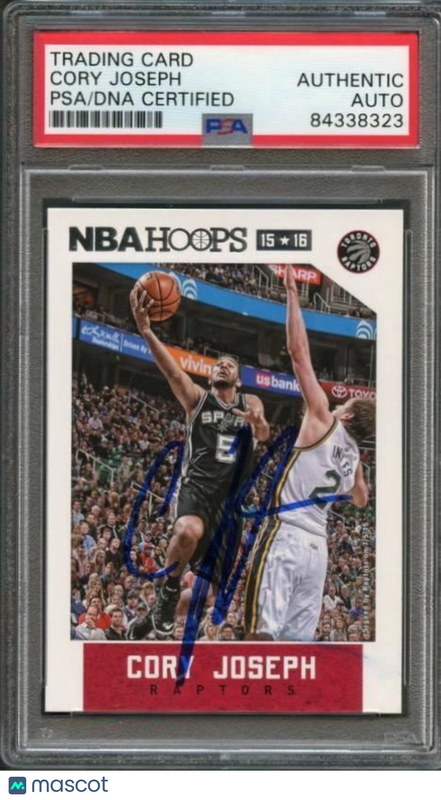 2015-16 NBA Hoops #207 Cory Joseph Signed Card AUTO PSA Slabbed Spurs