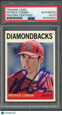 2013 Topps Heritage #328 Patrick Corbin Signed Card PSA Slabbed Auto Dbacks