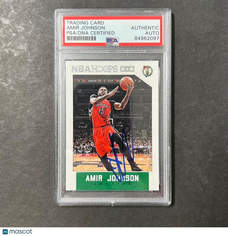 2015-16 NBA Hoops #95 Amir Johnson Signed Card AUTO PSA Slabbed Celtics