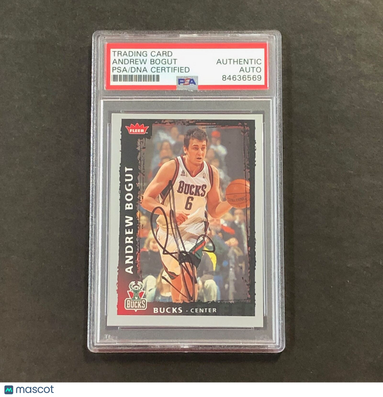 2008-09 NBA Fleer #82 Andrew Bogut Signed Card AUTO PSA Slabbed Bucks