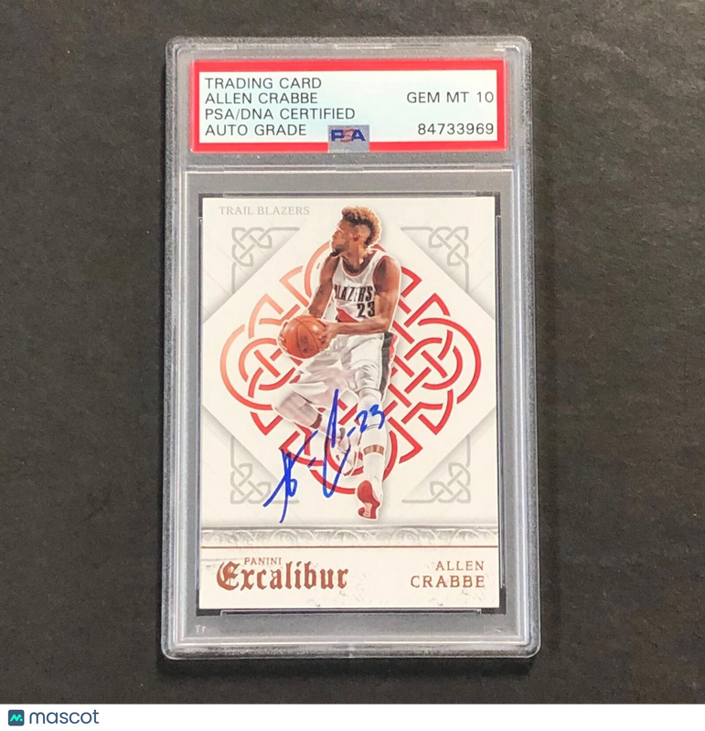 2014-15 Panini Excalibur #40 Allen Crabbe Signed Card AUTO 10 PSA Slabbed Trailb