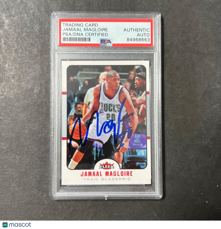 2006-07 Fleer #21 Jamaal Magloire Signed Card AUTO PSA Slabbed Blazers