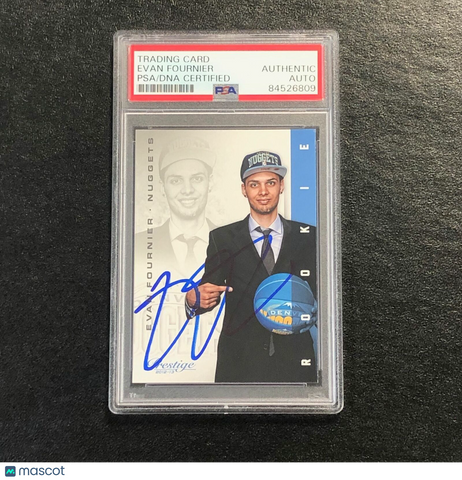 2012-13 Panini Prestige #220 Evan Fournier Signed Card AUTO PSA Slabbed RC Nugge