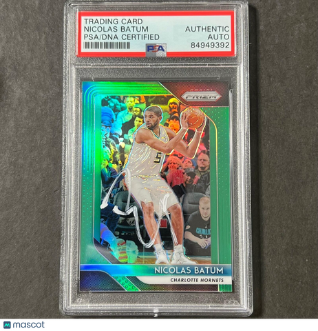 2018-19 Panini Prizm #20 Nicolas Batum Signed Card AUTO PSA Slabbed Hornets