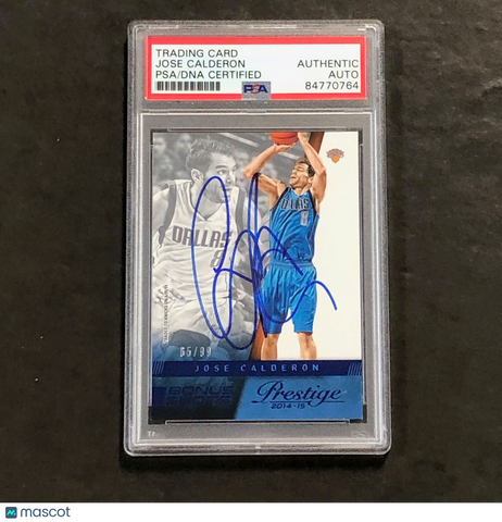2014-15 Panini Prestige #15 Jose Calderon Signed Card PSA Slabbed Knicks
