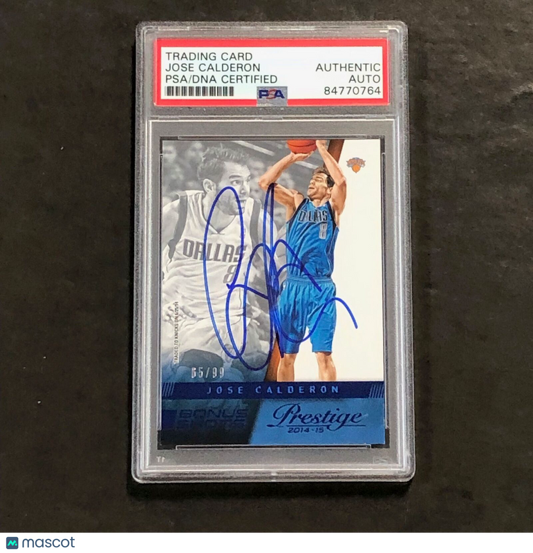 2014-15 Panini Prestige #15 Jose Calderon Signed Card PSA Slabbed Knicks