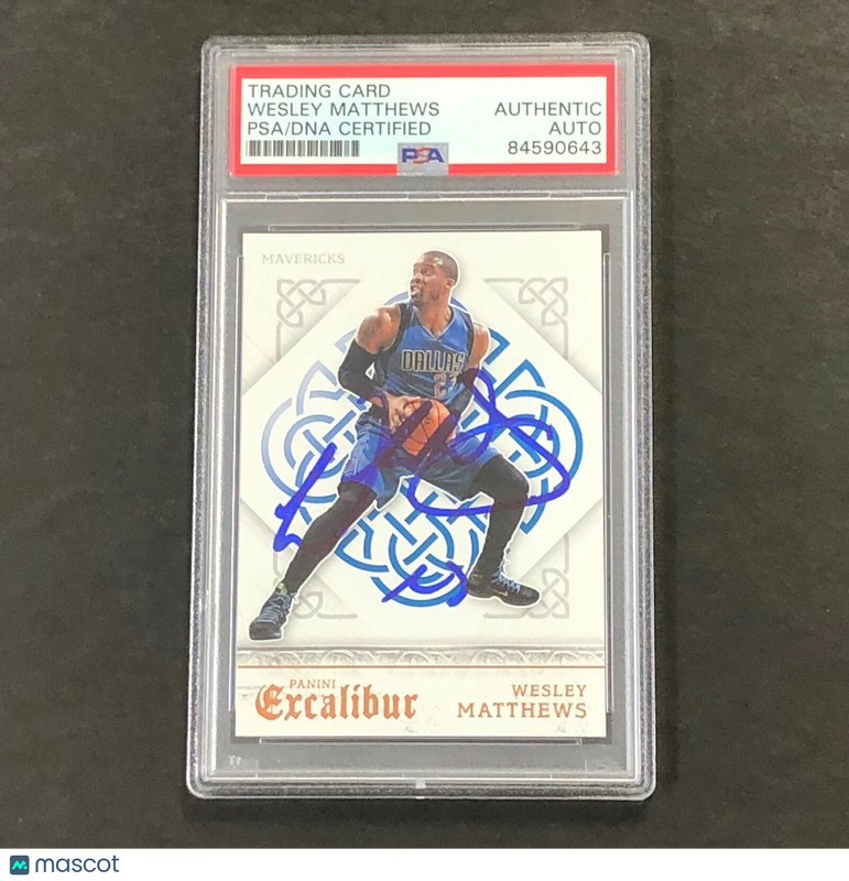 2015-16 Panini Excalibur #131 Wesley Matthews Signed Card AUTO PSA Slabbed Maver
