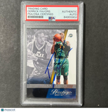2014-15 Panini Prestige #98 Derrick Favors Signed Card AUTO PSA Slabbed Jazz