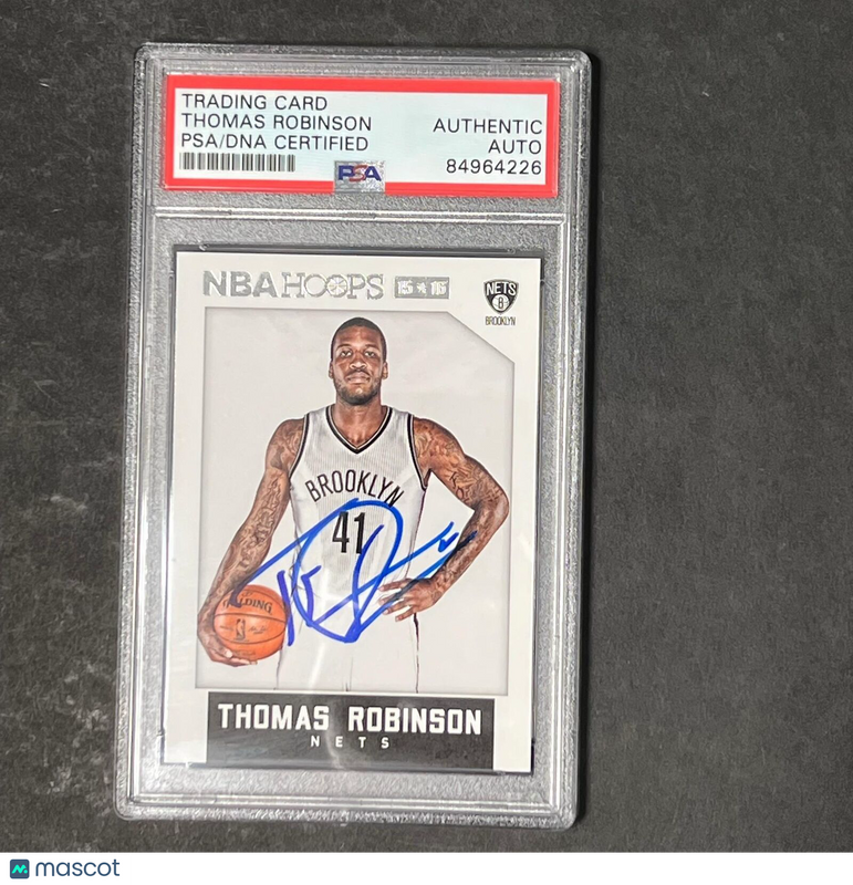 2015-16 NBA Hoops #175 Thomas Robinson Signed Card AUTO PSA Slabbed Nets